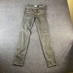 Habitual Eve Hi Rise Skinny Jeans Womens Gray Coated Denim Stretch Made USA